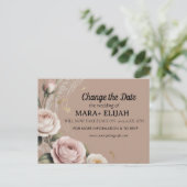Faire-Part de Mariage Élégant Changement de Date (Debout devant)