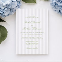 Faire-part de mariage élégant Citrus Green Stripe