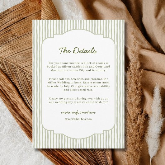 Faire-part de mariage élégant classique à rayures 