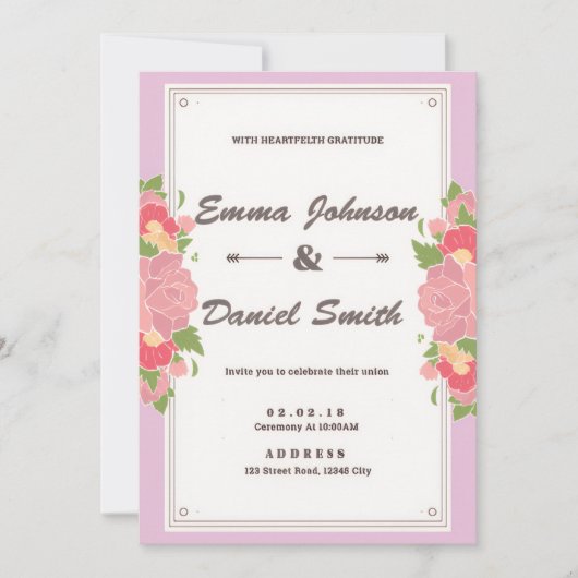 Faire-part de mariage élégant – Conception de scri (Devant)