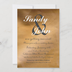 Faire-part de mariage élégant cuivre gris