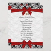 Faire-part de mariage élégant Damask avec arc roug (Devant / Derrière)