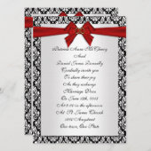 Faire-part de mariage élégant Damask avec arc roug (Devant / Derrière)