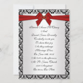 Faire-part de mariage élégant Damask avec arc roug (Devant)