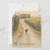 Faire-Part de Mariage Élégant d'Arche de Vignoble (Dos)