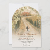 Faire-Part de Mariage Élégant d'Arche de Vignoble (Devant)