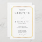 Faire-part de mariage élégant de cadre (Devant / Derrière)