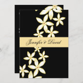 Faire-part de mariage élégant de Frangipani (Devant / Derrière)