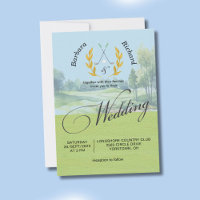 Faire-part de mariage élégant de golf à l'aquarell