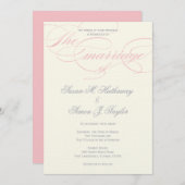 Faire-part de mariage élégant de manuscrit - (Devant / Derrière)