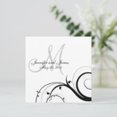 Faire-part de mariage élégant de monogramme de (Debout devant)