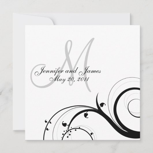 Faire-part de mariage élégant de monogramme de (Devant)