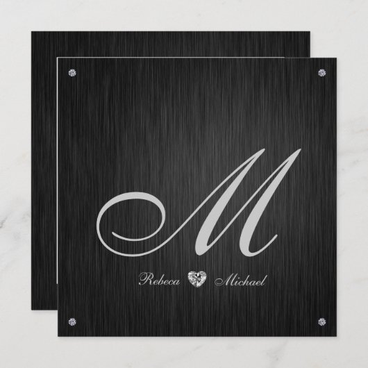 Faire-part de mariage élégant de monogramme de (Devant / Derrière)