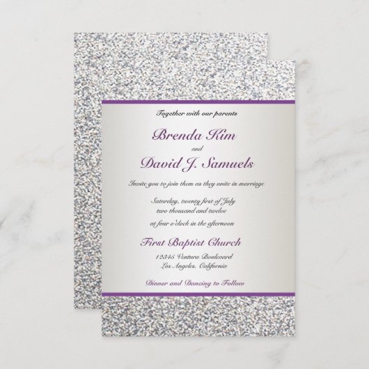 Faire-part de mariage élégant de parties (Devant / Derrière)