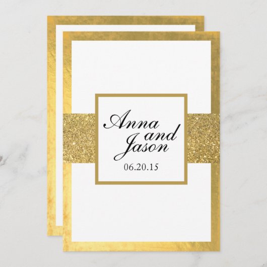 Faire-part de mariage élégant de parties (Devant / Derrière)