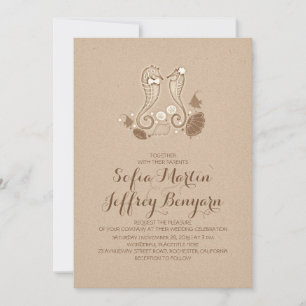 Faire-part de mariage élégant de plage