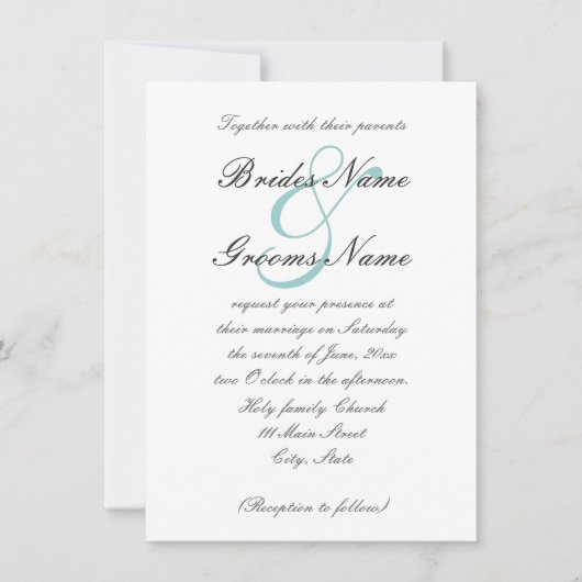 Faire-part de mariage élégant de police de (Devant)