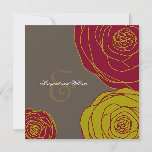 Faire-part de mariage élégant de roses (Devant)