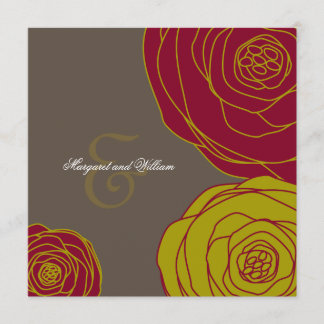 Faire-part de mariage élégant de roses