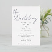Faire-part de mariage ÉLÉGANT DE SCRIPT D'ARGENT | (Debout devant)