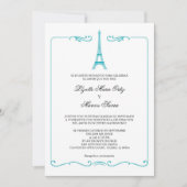 Faire-part de mariage élégant de Tour Eiffel (Devant)