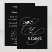 Faire-part de mariage Élégant des noms et des mono (Devant / Derrière)