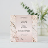 Faire-part de mariage élégant en marbre rose gold (Debout devant)
