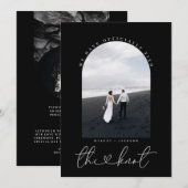 Faire-part de mariage élégant en noir et blanc (Devant / Derrière)