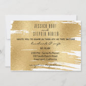 Faire-part de mariage élégant en noir et or (Devant)