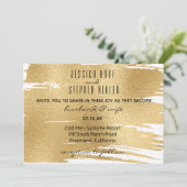 Faire-part de mariage élégant en noir et or (Debout devant)