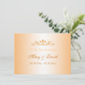 Faire-part de mariage élégant en or pour anniversa (Debout devant)