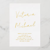 Faire-part de mariage élégant en typographie scrip (Recto)