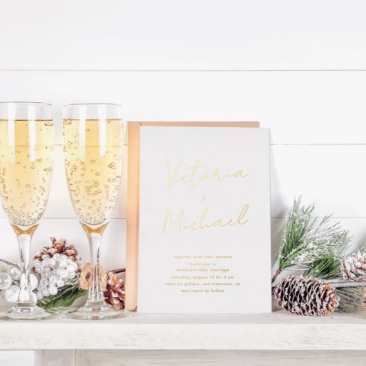Faire-part de mariage élégant en typographie scrip