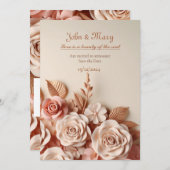 Faire-part de mariage élégant et attractif avec ef (Devant / Derrière)