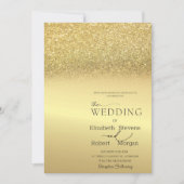 Faire-part de mariage élégant et chic avec paillet (Devant)