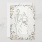 Faire-part de mariage élégant et editable couleur (Dos)