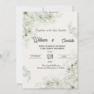 Faire-part de mariage élégant et luxueux | Moderne