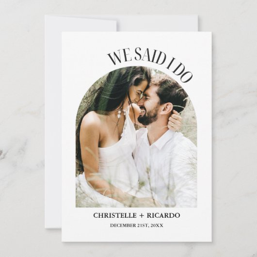 Faire-part de mariage élégant et minimaliste en fo (Devant)