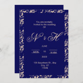 Faire-part de mariage élégant et romantique (Devant / Derrière)