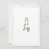 Faire-part de mariage élégant et simple bague blan (Dos)