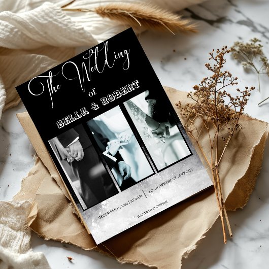 Faire-Part de Mariage Élégant et Sophistiqué Blanc