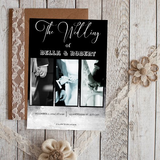 Faire-Part de Mariage Élégant et Sophistiqué Blanc