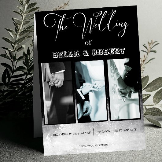 Faire-Part de Mariage Élégant et Sophistiqué Blanc