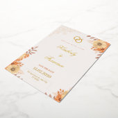 Faire-Part De Mariage Élégant Fleurs Orées Save Th (Rotation)
