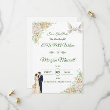 Faire-part de mariage Elegant Flora Save The Date