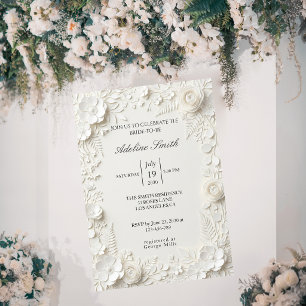 Faire-part de Mariage Élégant Floral Luxe Moderne