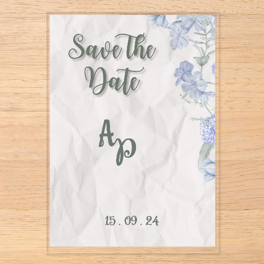Faire-part de mariage élégant floral modifiable (Recto)