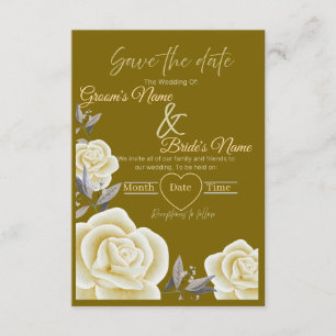 Faire-part de mariage "Élégant floral or" "Sauver 