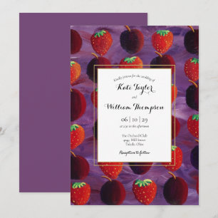 Faire-Part de Mariage Élégant Fruits Rouges Campag