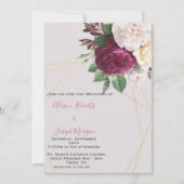 Faire-part de mariage Élégant géométrique doré (Devant)